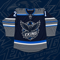 Maillot de hockey sur glace personnalisé en tissu sergé avec logo de marque de club professionnel et écussons brodés – Uniformes de hockey