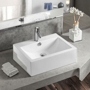 Lavabo à main en céramique rectangle de salle de bain de haute qualité <span class=keywords><strong>pour</strong></span> <span class=keywords><strong>WC</strong></span> d'hôtel - Product Image 1