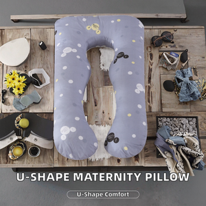 Oreiller de grossesse en coton 100% en forme de U, soutien du cou pour les dormeurs latéraux, bienfaits thérapeutiques pour tout le corps pour les femmes enceintes - Product Image 2