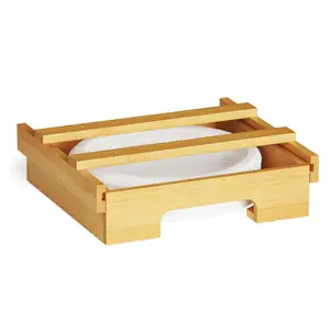 Dispensador de platos de papel de bambú montado en la pared de 10 pulgadas debajo del Gabinete cocina encimera Caddy Vertical placa dipensers soportes