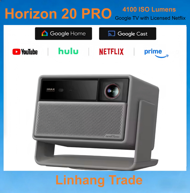 XGIMI HORIZON 20 Pro 4K RGB Triple Laser Home Theater Cinema Projector with Android 11 WiFi Google TV 3D Built-In Netflix IMAX