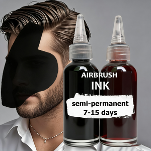 Encre pour aérographe pour cheveux noirs, semi-permanente, brune, imperméable, tenue forte, encre pour aérographe pour barbiers - Product Image 3