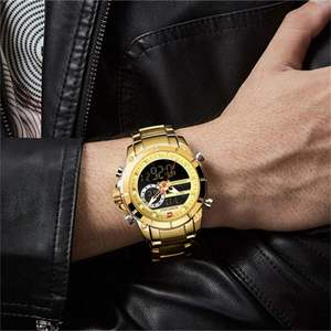 Montre pour homme NAVIFORCE 9163, marque haut de gamme, or, quartz, analogique, LED, sport, nouvelle montre sport pour homme - Product Image 4