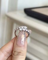 Bague en diamant de ciel étoilé à double cercle, source de diamants cultivés, sertie en or blanc 18 carats, style polyvalent au quotidien