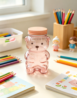 Gobelet en verre réutilisable en forme d'ours en peluche au design classique, sans BPA, avec paille, anti-fuite, résistant à la chaleur, compatible lave-vaisselle, pour boissons froides