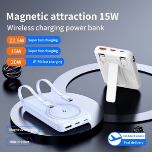 Vendere bene 10000mAh PD 22.5W <span class=keywords><strong>ricarica</strong></span> rapida magnetico <span class=keywords><strong>Wireless</strong></span> 15W portatile Power Bank cavi incorporati <span class=keywords><strong>con</strong></span> supporto per <span class=keywords><strong>telefoni</strong></span> - Product Image 6