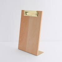 Maxery-férula de escritura de negocios A5, carpeta de Metal de haya para menú de fotos, soportes de menú de madera, carpeta de archivos de puntos, férula de menú