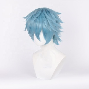 Shigaraki tomura วิกคอสเพลย์สั้น35ซม. อะนิเมะสังเคราะห์สีฟ้าอ่อนวิกผมคอสเพลย์สำหรับงานปาร์ตี้ฮาโลวีน - Product Image 4
