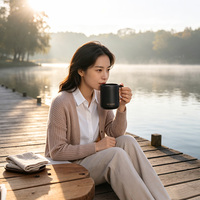 Ensemble de tasses à café en acier inoxydable de 500 ml, 412 g, 3 pièces, 398 g, 2 pièces, tasse à café portable pour les voyages en plein air