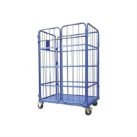 Conteneur de stockage pliable en treillis métallique, 4 roues, robuste, 400 kg, neuf, pour restaurant, maison, commerce de détail, Sbt OEM, 1 an