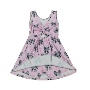 Robe plissée de sport respirante pour petites filles, en coton et élasthanne, imprimé floral, style occidental, pour l'été, le tennis et le yoga - Product Image 1
