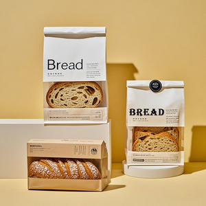Factory Manufacturer Custom <strong>Logo</strong> <strong>Printed</strong> Bakery Food Grade Packaging Brown Kraft <strong>Paper</strong> Reusable Bread <strong>Bag</strong> <strong>with</strong> Plastic Window - Product Image 2