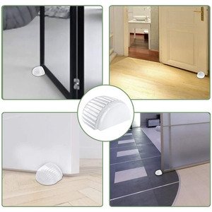 Tope de puerta de goma sin taladro, autoadhesivo, antiruido, para montaje en suelo, protección de paredes y muebles - Product Image 1