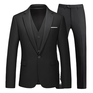 Custom Quality Slim-Fit Single Breasted <b>Blazer</b> <b>Set</b> 2 Pieces 100% Polyester Single Buckle Fashion Wedding Groom Men's Formal Suit - Product Image 1