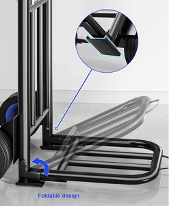 Carretilla de Plataforma Multifuncional Universal de Acero Inoxidable, Carretilla de <span class=keywords><strong>Mochila</strong></span> Resistente para Almacenamiento, Compras y Uso en Oficina, Color Negro - Product Image 6