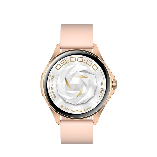 Ladies Smart Watch AM12 Rose Gold AMOLED 1.32 Anti-fall Women Social Media Notice for Women's Health Monitoring Smart Watches