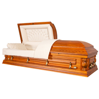 Ataúdes de Madera Maciza de Álamo de Alta Calidad, Estilo Americano, para Adultos, Ataúdes Funerarios Internacionales