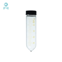 Tube de centrifugation conique en verre borosilicate Huke Promotion, non cytotoxique, sans DNase/RNase, 50 ml, stérile, avec couvercle à vis et graduations.