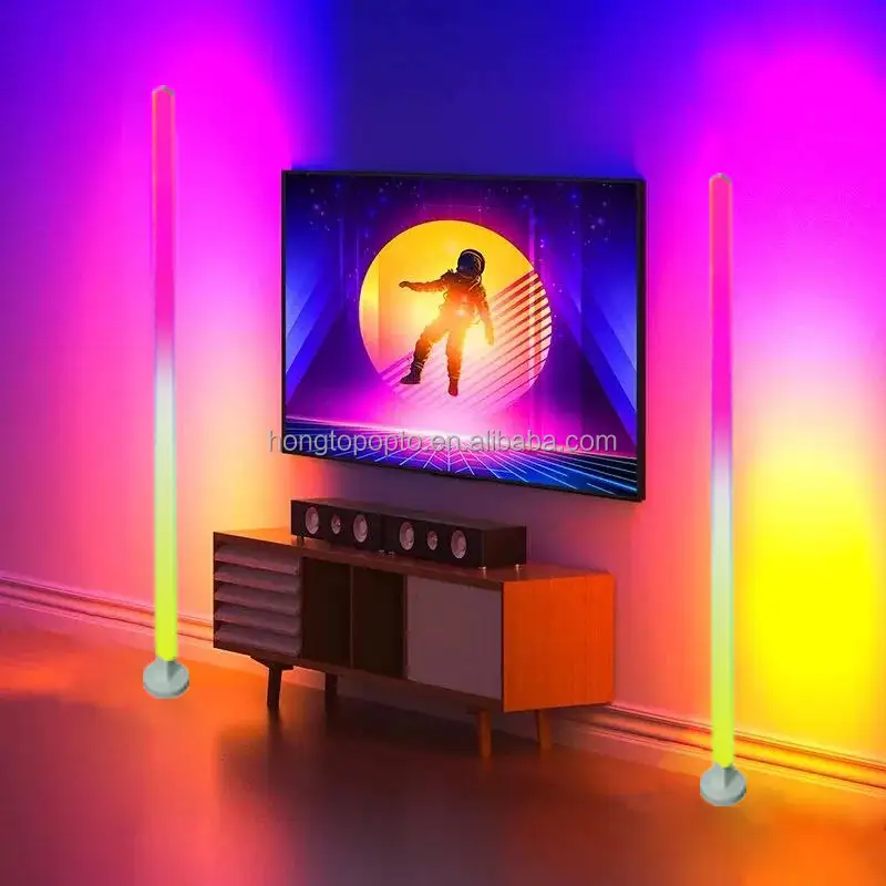 Interior decoración del hogar Bluetooth música App control RGB Navidad Color cambio ambiente piso luz Arco Iris luz del piso
