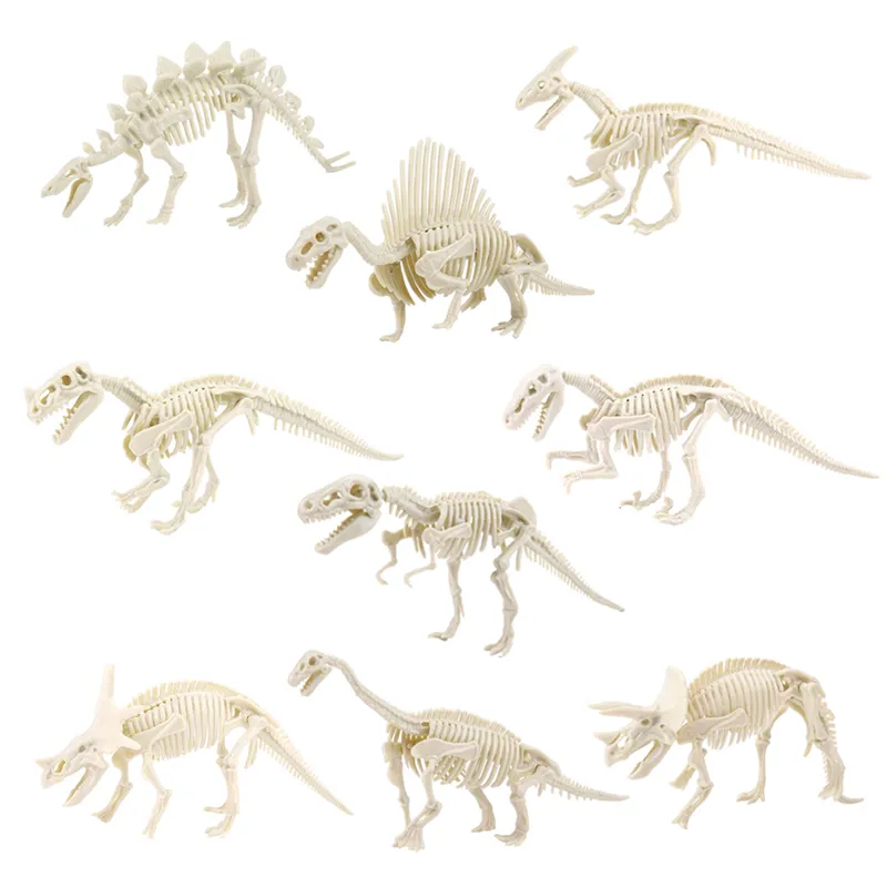 Rompecabezas de esqueleto de dinosaurio para niños, 9 modelos diferentes, juguetes de dinosaurios, figuras de dinosaurios, regalo educativo