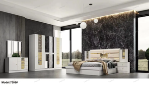 2024 Newest Design Bedroom Set Hot Selling Model Full Painting Luxury Modern king Size Wooden High Quality Bedroom Set - Product Image 6