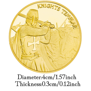 Monedas Conmemorativas de los <span class=keywords><strong>Caballeros</strong></span> Templarios, Orden Teutónica, Chapadas en Oro y Plata, Monedas Metálicas Conmemorativas de las Cruzadas, Decoración para el Hogar - Product Image 3
