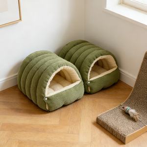 Tempat Tidur Kucing Tipe Gua Ramah Lingkungan, Dapat Dicuci, Penutup Dapat Dilepas untuk Kemudahan Pembersihan & Kenyamanan Sepanjang Musim & Kehangatan di Malam Dingin - Product Image 1