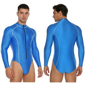 Combinaison de bain brillante pour homme, justaucorps, combinaison de surf, maillot de bain de sport, vêtements de plage, maillot de bain avec logo, fabricant de maillots de bain personnalisés - Product Image 2