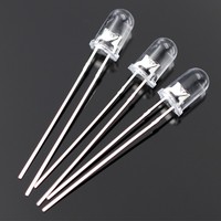 5.0x8.7mm Sudut Pandang 15 Derajat Bercahaya Tinggi 0.06W Dioda LED 7 Warna Hijau Bulat Lensa 2-Pin DIP Umur Pakai 50000 Jam 20mA