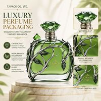 Flacons de parfum élégants de 50 ml, flacons atomiseurs vides avec pompe de pulvérisation rechargeable, logo personnalisé et emballage en verre de luxe