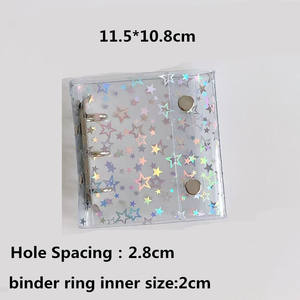 ปกสมุดโน้ตพลาสติก A8 Mini <span class=keywords><strong>3</strong></span> รู ลายเลเซอร์ดาว, สมุดแพลนเนอร์แบบใส่กระดาษได้/สมุดภาพ/อัลบั้มรูป - Product Image 2