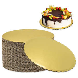 Base y Caja Redonda Moderna para Pastel, Negra, con Lámina Dorada y Relieve, Resistente a la Grasa, Tamaño Personalizable - Product Image 3