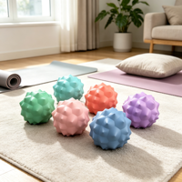 Ballon de yoga en gel de silicone BSW, relaxation musculaire, massage par acupression en forme de hockey, exercice de fitness, ballon en forme d'arachide, 6,5 cm