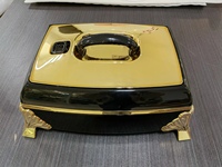 Casserole rectangulaire de luxe plaquée or, isolée, 3 pièces, 4,5L, 5,5L, 6,5L, en acier inoxydable, chauffe-plats pour fêtes