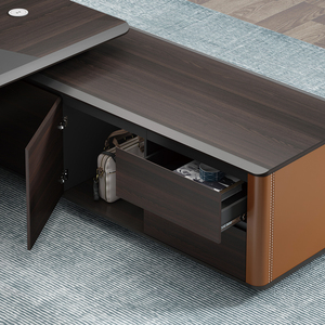 Bureau de direction personnalisé, table d'ordinateur pour manager, mobilier de bureau moderne de luxe, bureau de direction en forme de L pour PDG - Product Image 3