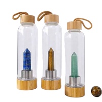 Bouteille d'eau en cristal écologique haut de gamme, logo personnalisé, sérigraphie, bouteille d'élixir d'énergie de guérison