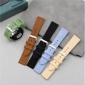 <span class=keywords><strong>Bracelet</strong></span> de <span class=keywords><strong>montre</strong></span> en toile de velours côtelé vert kaki doux sportif <span class=keywords><strong>Bracelet</strong></span> en tissu 20mm 22mm tissé à la mode en nylon chanvre <span class=keywords><strong>coton</strong></span> <span class=keywords><strong>Bracelet</strong></span> de <span class=keywords><strong>montre</strong></span> - Product Image 4