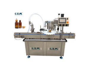 Machine automatique de remplissage et de bouchage de flacons compte-gouttes en verre PLC pour huile/jus/alcool 10-200 ml haute précision - Product Image 1