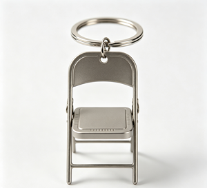 Metal Folding Chair Keychain Silver <b>Key</b> <b>Ring</b> Chair Pendant <b>Bag</b> Charm - Product Image 3