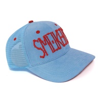 Vente en gros de chapeaux de camionneur pour hommes, design de mode personnalisé, 6 panneaux, maille en daim, broderie 3D, patch tissé, logo de haute qualité