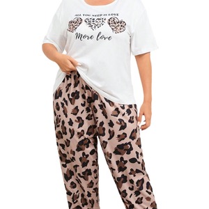 <span class=keywords><strong>Pigiama</strong></span> liscio di <span class=keywords><strong>grandi</strong></span> dimensioni per le donne, Casual, largo e comodo, può essere indossato come capispalla, abbigliamento per la casa con stampa leopardata - Product Image 1