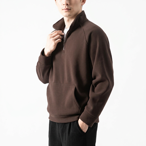 เสื้อฮู้ดดี้คอสูงแบบซิปครึ่งตัวสำหรับผู้ชาย ผ้าเทอร์รี่หนา 420 กรัม พิมพ์ลายดิจิตอลและพัฟพิมพ์ลายตามสั่ง สำหรับฤดูใบไม้ร่วง - Product Image 3