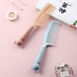 Cute Plastic Hair Comb Large Size Portable Travel Use Smoothing Straightening For Women Cartoon Style - Product Image 1