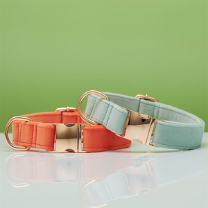 Collar de perro de terciopelo suave y cómodo de lujo al mejor precio, collares de perro personalizados con grabado láser grueso - Product Image 2