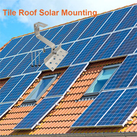 Système de montage de panneaux solaires pour toiture en tuiles, support réglable en acier inoxydable 304, aluminium 6005-T5, durable, 25 ans, résistance au vent de 130 mph