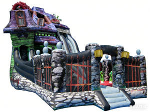 Casa Inflable de Terror para Halloween, Diseño de Mansión Espeluznante, Tobogán Grande, Material de PVC Ecológico, Capacidad para 12 Personas, para Exteriores - Product Image 2