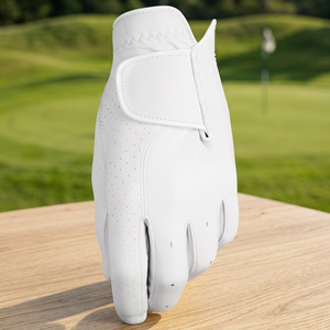 Goatskin Leather Golf <b>Glove</b> Right Hand Breathable White Pull On Sports Training Practice Custom Logo Premium <b>Grip</b> - Product Image 4