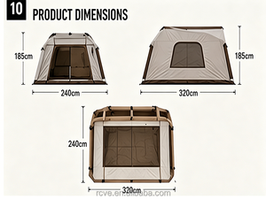 <span class=keywords><strong>Tente</strong></span> de chasse <span class=keywords><strong>gonflable</strong></span> automatique à un clic, imperméable, en Oxford 210D, protection UV, grand espace, 4 saisons, pour le camping en plein air - Product Image 2