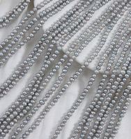 Perles grises en forme de pomme de terre, 4 mm, perles d'eau douce naturelles en vrac, pour la fabrication de bijoux R.Gem.