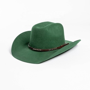 OEM Quality Vintage Lady Wide Brim <b>Western</b> Cowgirl <b>Hats</b> 100% Wool Wholesale Custom Felt Cowboy <b>Hat</b> D-048 - Product Image 2